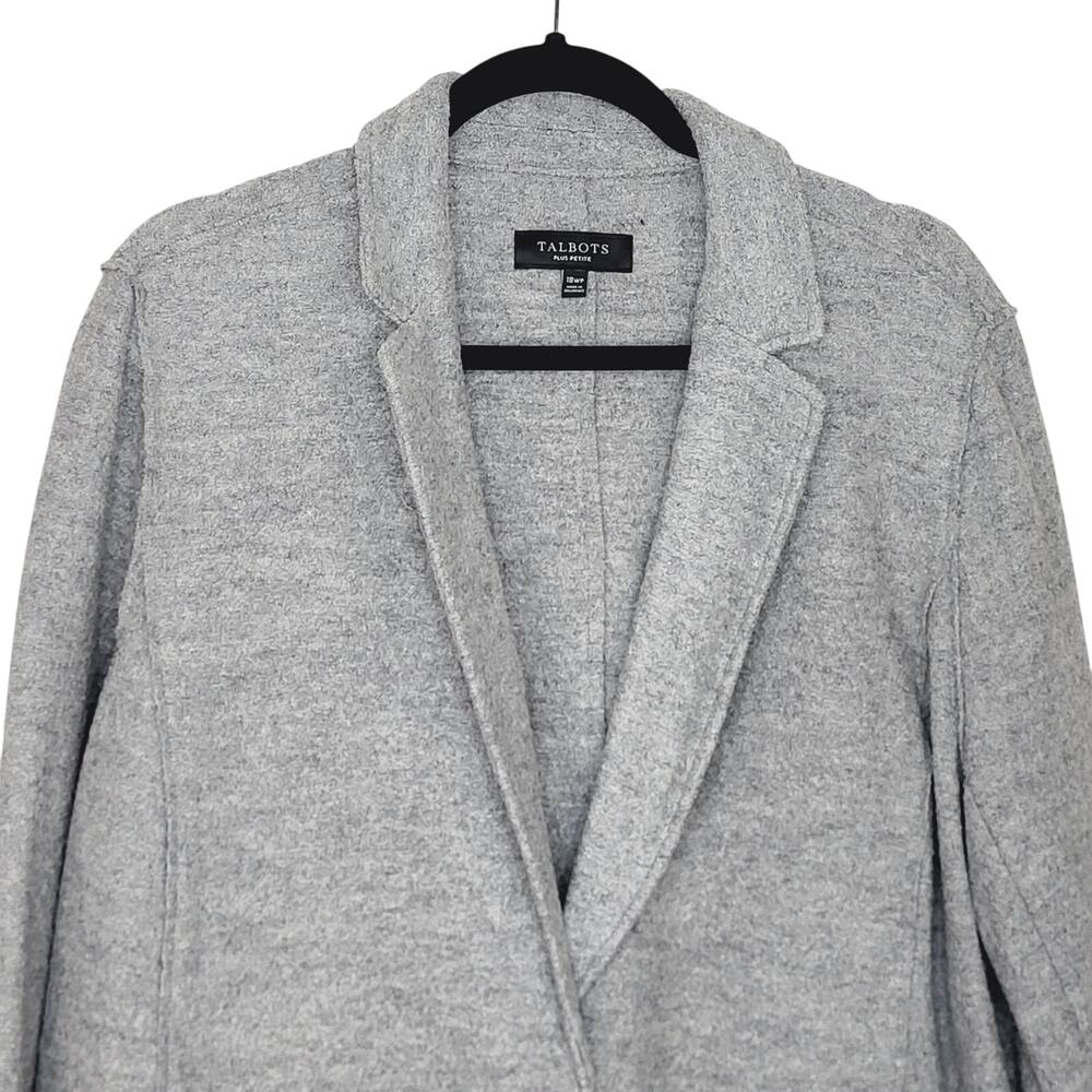 Talbots Light Gray Boiled Wool One Button Blazer … - image 3